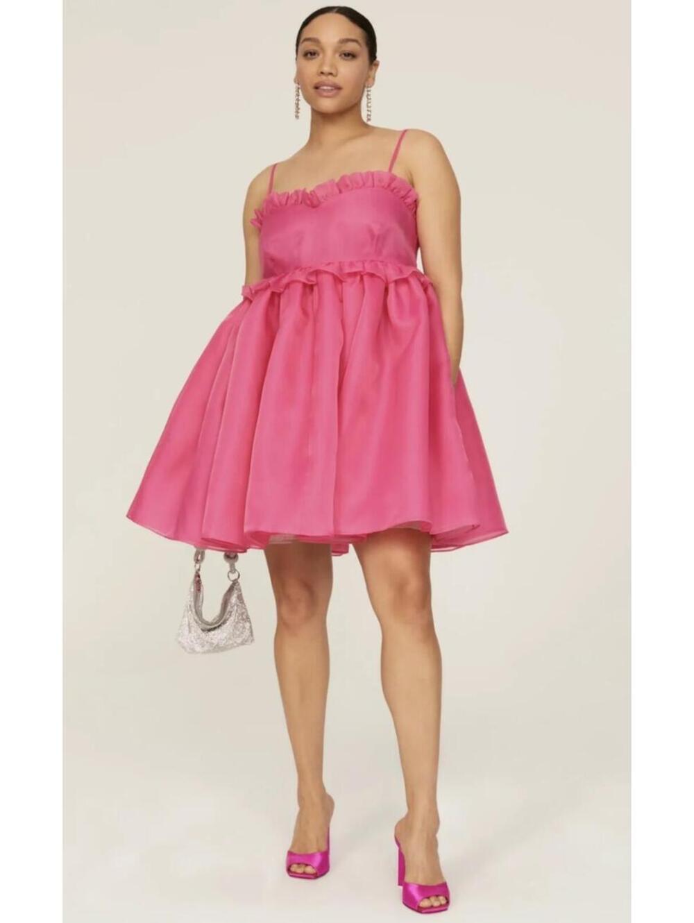 BiBi Boutique Rose Bud Dress In Hot Pink - Women's Large, NWT